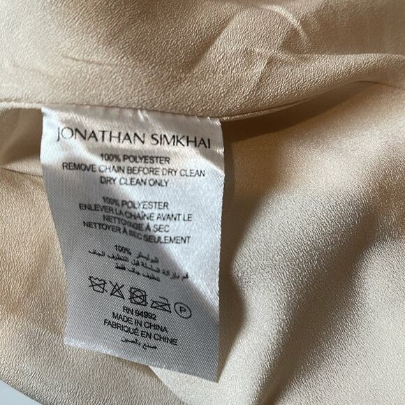 Jonathan Simkhai Ellis Cutout Silver Chain Egret White Mini Dress Size 4 - Picture 9 of 9